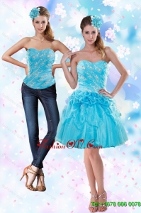 Detachable Appliques and Pick Ups Prom Skirts in Baby Blue