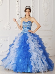 Multi-color A-Line Sweetheart Ball Gown Organza Beading