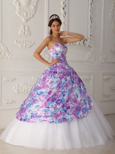 Quinceanera Dress Multi-color A-line Sweetheart Floor-length Tulle