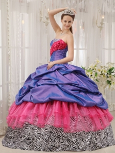 Ball Gown Beading Zebra Quinceanera Dress Multi-colored