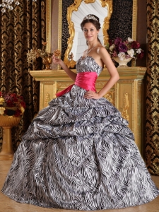 Popular Ball Gown Sweetheart Zebra Quinceanera Dress