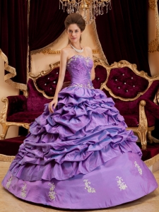 Appliques Quinceanera Dress Purple Sweetheart Pick-ups