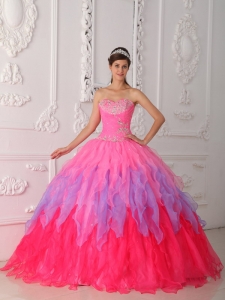 Sweetheart Organza Beading and Ruch Sweet 16 Dress
