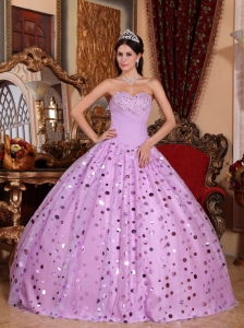 Lavender Quinceanera Dress with Sequins Ball Gown Sweetheart