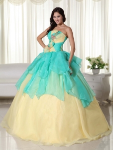 Ball Gown Beading Apple Green and Yellow Quinceanera Dress