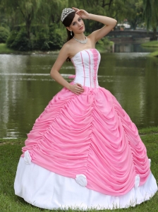 Lace Quinceanera Dresses Ball Gowns Rose Pink Pick-ups