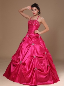 Pick-ups Quinceanera Dresses Hot Pink Halter A-line Taffeta