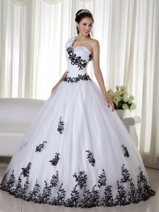 One Shoulder Embroidery Colorful Quinceanera Gown Dresses