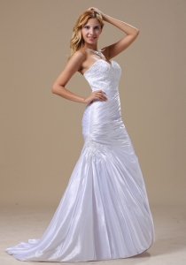 Mermaid Sweetheart Lace Ruched Bodice Wedding Bridal Dress