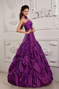 Eggplant Purple Strapless Beading and Embroidery Quinceanera Gowns
