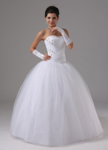 Sweetheart Tulle Wedding Bridal Gown Beaded Bodice 2013