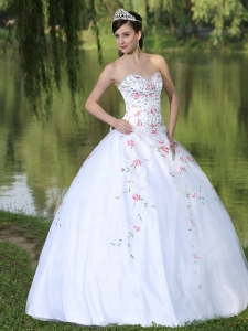 Sweetheart Organza Appliques Quinceanera Dress for Sweet 16