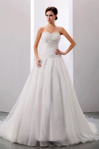 Custom Made Wedding Dress Sweetheart Appliques A-line