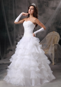 Princess Sweetheart Organza Ruffles Wedding Dress