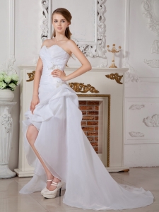 Asymmetrical Wedding Dress Sweetheart High-low Organza