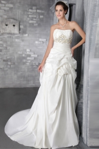 Empire Strapless Special Fabric Belt Wedding Dress