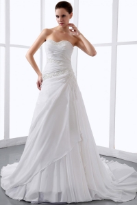 Affordable Sweetheart Wedding Dress Appliques Ruch