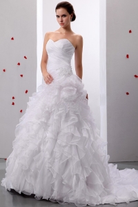 A-lineSweetheart Ruffles Wedding Dress With Ruched Bodice In 2013