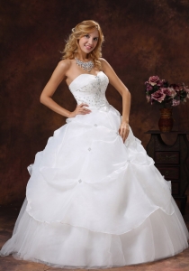 Beaded Decorate Wedding Dress Bodice A-line Sweetheart Tulle