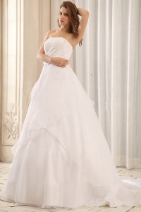 Sash and Appliques 2013 Wedding Gowns With Ruffled Layers