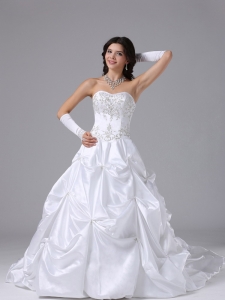 Appliques Bodice Wedding Dress Custom Made