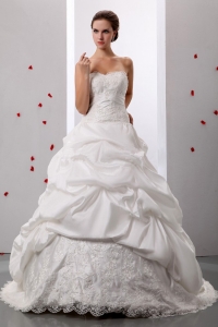 Pick-ups Sweetheart Wedding Gowns Lace and Ruch