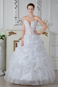 Ball Gown Sweetheart Organza Embroidery Wedding Dress