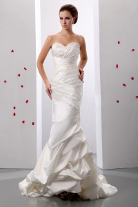 Mermaid Sweetheart Ruch and Appliques Weding Dress