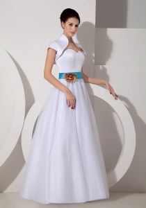 A-line Sweetheart Taffeta Sash Bridal Dress for Wedding
