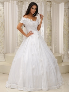 Ball Gown Wedding Dress Off The Shoulder Appliques Customize