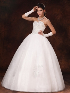 Ball Gown Sweetheart Beaded Organza Custom Made Wedding Dress