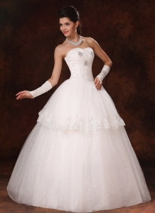 Hottest Lace Beaded Sweetheart Church Wedding Dress Customize