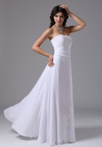 Beading Ruched Strapless Bridal Dress for Wedding Party