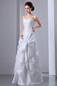 Corset Spaghetti Straps Wedding Dress Pick-ups Embroidery