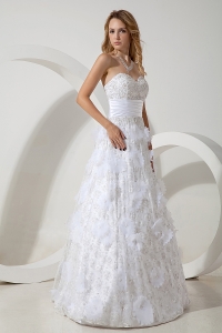 Empire Sweetheart Wedding Dress with Special Fabric Beaded