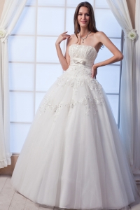 Strapless Lace Wedding Dress Floor-lengthTulle Beading