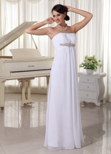 Chiffon Simple Wedding Dress Floor-length Empire Beading