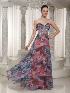 Beaded Sweetheart Floor-length Printing 2013 Prom Dress