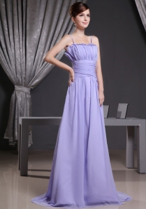 Straps Lilac For Custom Made Prom Dress With Chiffon