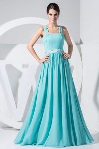 Beading Aqua Blue Straps Prom Dress 2013 Empire