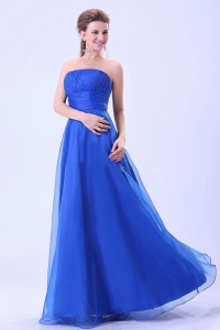 Blue 2013 Prom Dress With Empire Organza Ruched