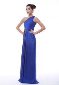 Royal Blue One Shoulder Floor-length Prom Dress 2013