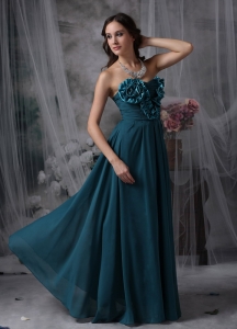 Teal Empire Strapless 2013 Floor-length Prom Dress