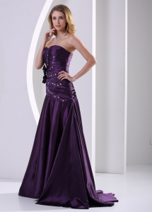 Strapless Beading and Ruch Prom Graduation Dress