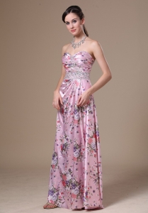Print Beading Floor-length Sweetheart 2013 Prom Dress