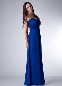 Royal Blue Empire Straps Floor-length Prom Dress