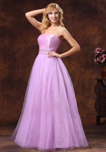 Strapless Tulle Lavender Princess Prom Dress 2013