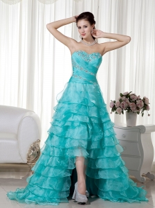 Blue 2013 A-line Sweetheart Prom Dress ruffled layers