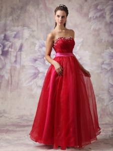 Prom / Evening Dress Wine Red Empire Sweetheart Floor-length