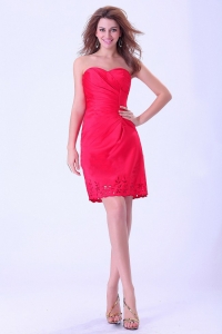 Sweetheart Coral Red Prom / Cocktail Dress Mini-length For Club